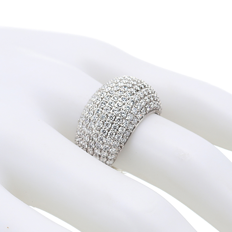 プラチナ パヴェ ダイヤモンド リング H&C（合計3.0ct・ハート＆キューピッド／Gカラー前後 SIクラス程度）10枚目