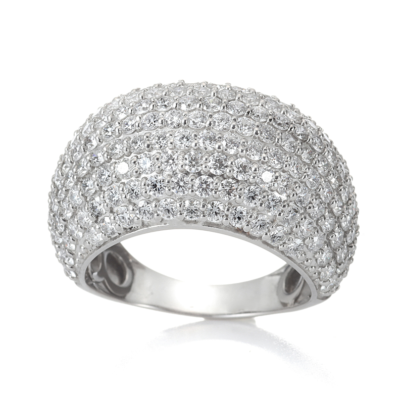 プラチナ パヴェ ダイヤモンド リング H&C（合計3.0ct・ハート＆キューピッド／Gカラー前後 SIクラス程度）2枚目