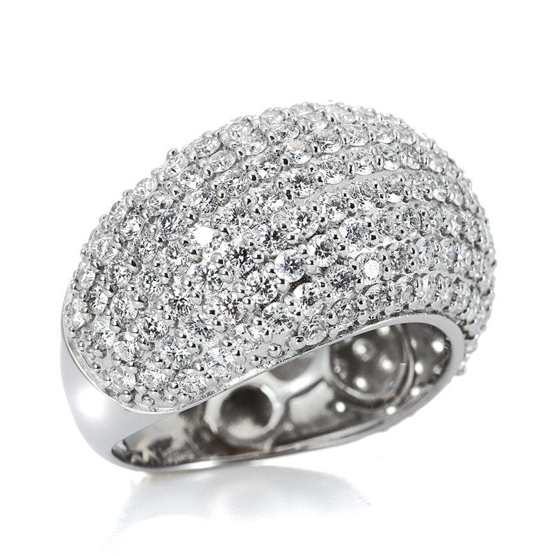プラチナ パヴェ ダイヤモンド リング H&C（合計3.0ct・ハート＆キューピッド／Gカラー前後 SIクラス程度）3枚目
