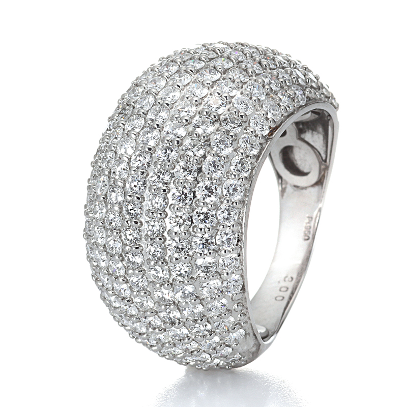 プラチナ パヴェ ダイヤモンド リング H&C（合計3.0ct・ハート＆キューピッド／Gカラー前後 SIクラス程度）4枚目