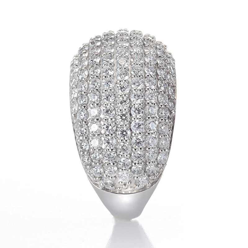 プラチナ パヴェ ダイヤモンド リング H&C（合計3.0ct・ハート＆キューピッド／Gカラー前後 SIクラス程度）5枚目