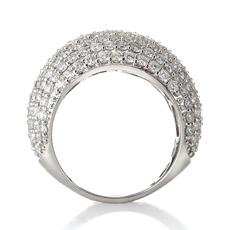 プラチナ パヴェ ダイヤモンド リング H&C（合計3.0ct・ハート＆キューピッド／Gカラー前後 SIクラス程度）6枚目