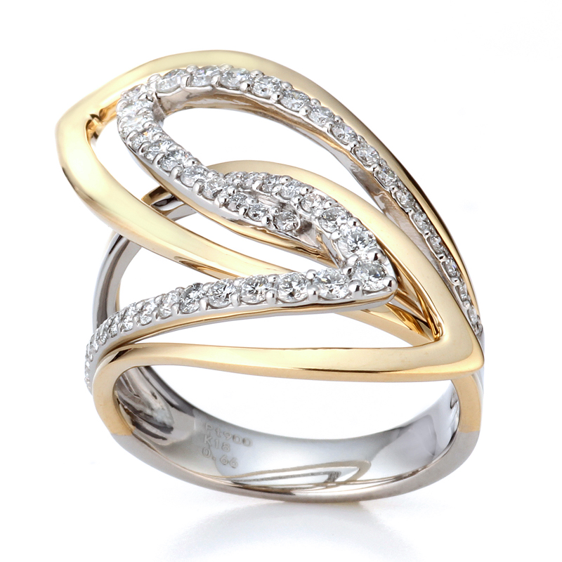 プラチナ K18YG ダイヤモンドリング（D0.65ct・最上級）5枚目