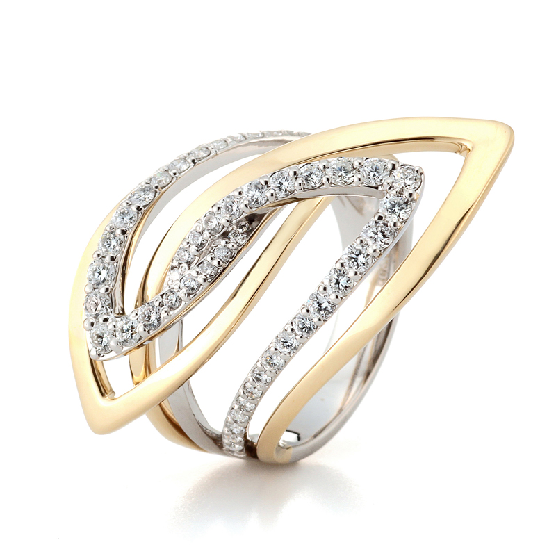 プラチナ K18YG ダイヤモンドリング（D0.65ct・最上級）6枚目