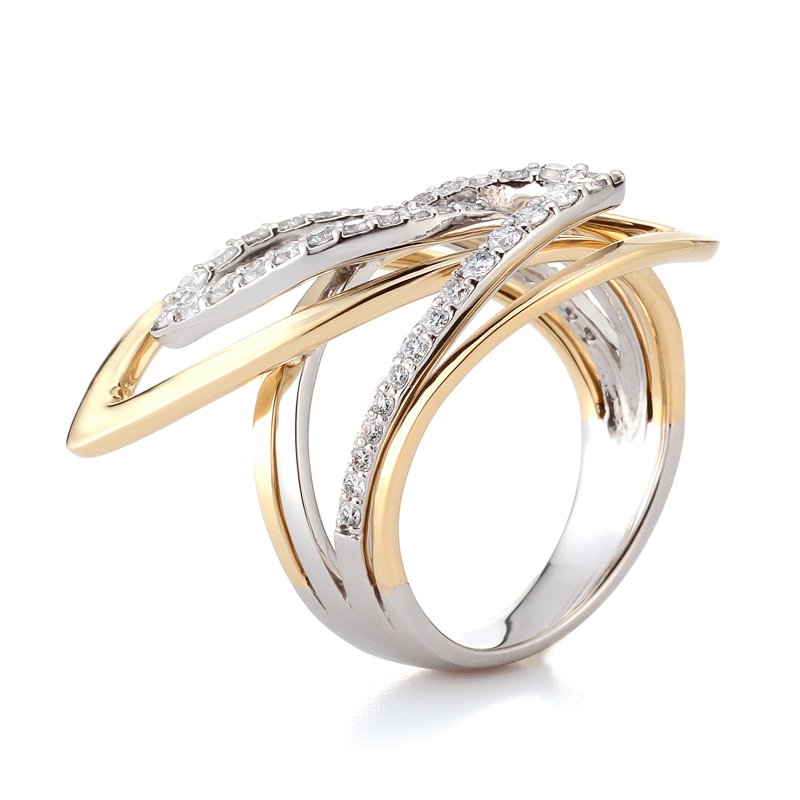 プラチナ K18YG ダイヤモンドリング（D0.65ct・最上級）7枚目