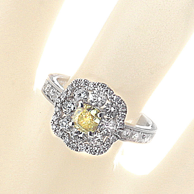 プラチナ ダイヤモンド リング FANCY INTENSE YELLOW  VVS-2（0.522ct 1.09ct・FANCY INTENSE YELLOW  VVS-2 天然色）10枚目