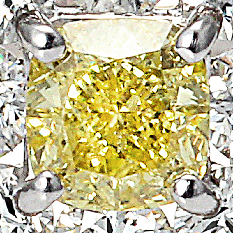 プラチナ ダイヤモンド リング FANCY INTENSE YELLOW  VVS-2（0.522ct 1.09ct・FANCY INTENSE YELLOW  VVS-2 天然色）2枚目
