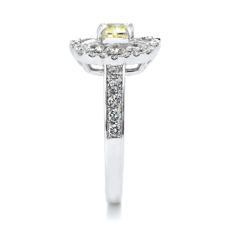 プラチナ ダイヤモンド リング FANCY INTENSE YELLOW  VVS-2（0.522ct 1.09ct・FANCY INTENSE YELLOW  VVS-2 天然色）6枚目