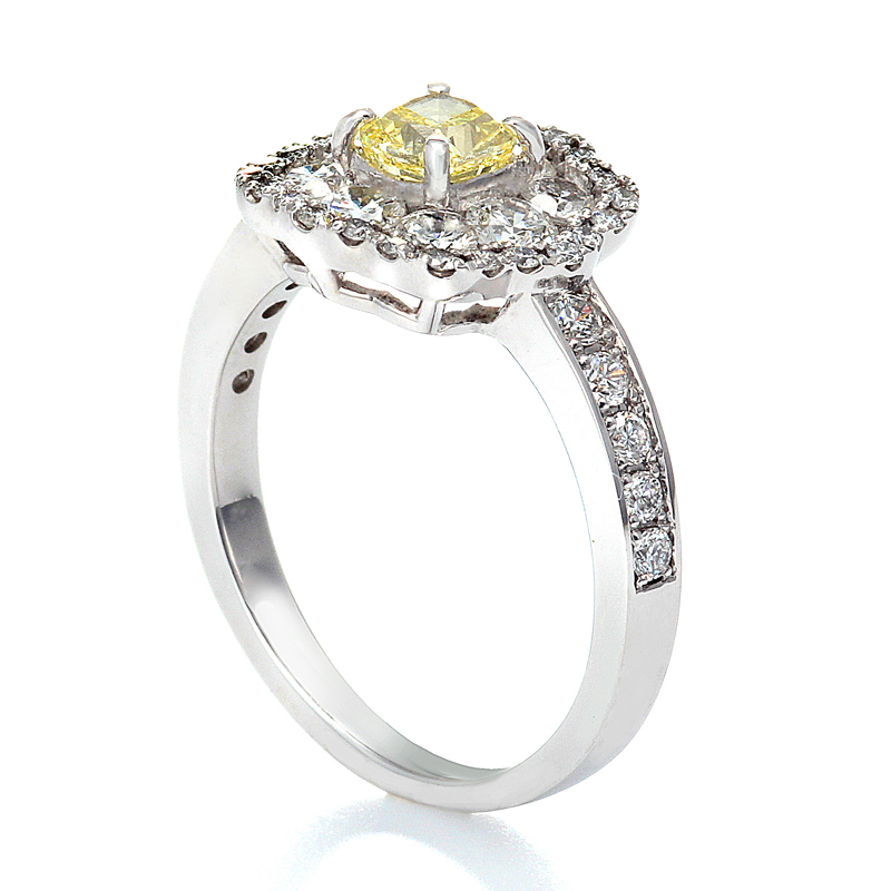 プラチナ ダイヤモンド リング FANCY INTENSE YELLOW  VVS-2（0.522ct 1.09ct・FANCY INTENSE YELLOW  VVS-2 天然色）7枚目