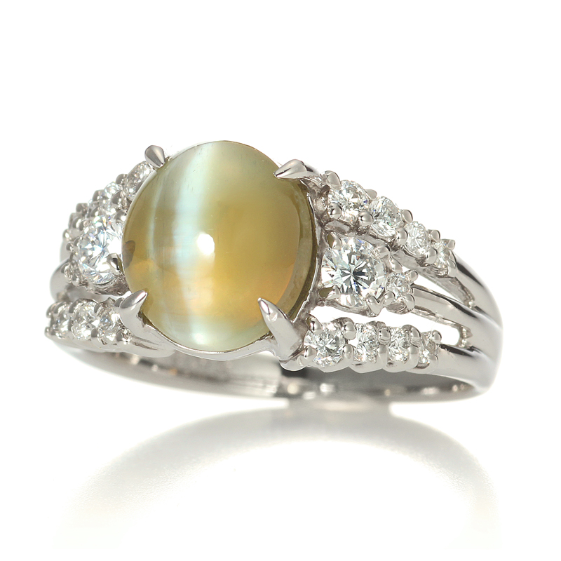 プラチナ クリソベリル キャッツアイ リング(CC5.03ct D0.50ct・最上級)3枚目