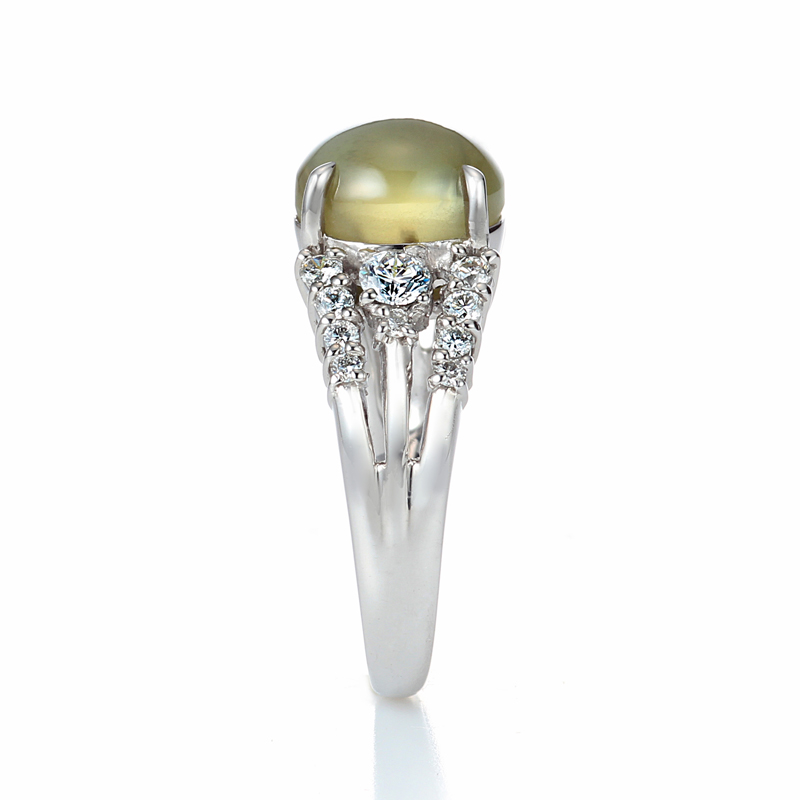 プラチナ クリソベリル キャッツアイ リング(CC5.03ct D0.50ct・最上級)8枚目