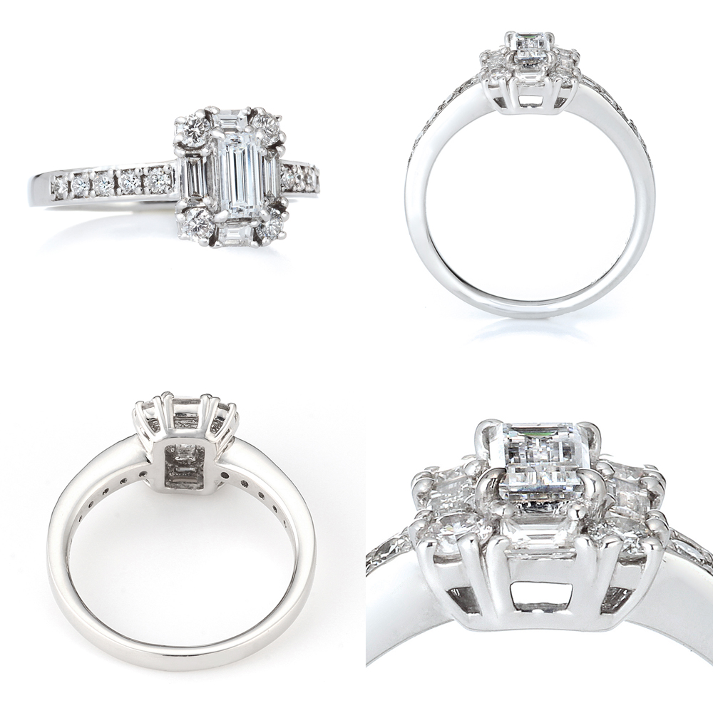 プラチナリング プラチナ ダイヤモンド リング(中石0.415ct 脇石0.63ct・D