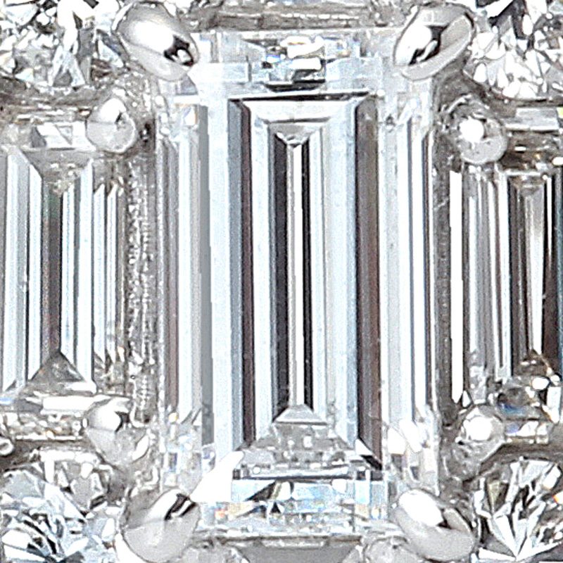 プラチナ ダイヤモンド リング(中石0.415ct 脇石0.63ct・Dカラー VS-1クラス レクタンギュラー ステップカット)3枚目
