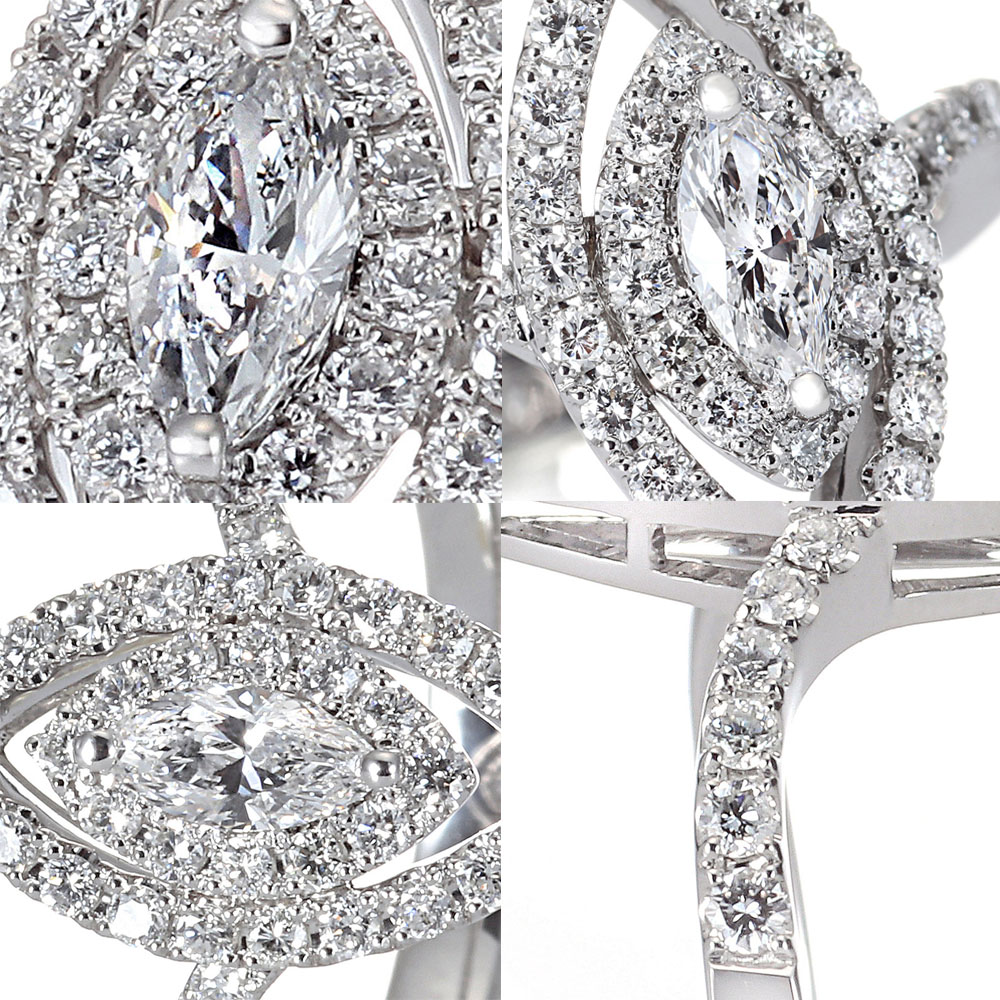 プラチナ　ダイヤモンリング プラチナ ダイヤモンド リング（中石0.51ct 脇石0.74ct・Hカラー