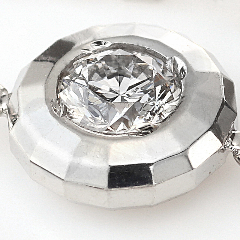 プラチナ製　ダイヤモンド　ステーションネックレス　最長80センチまで調整可能（D1.00ct 10石）5枚目