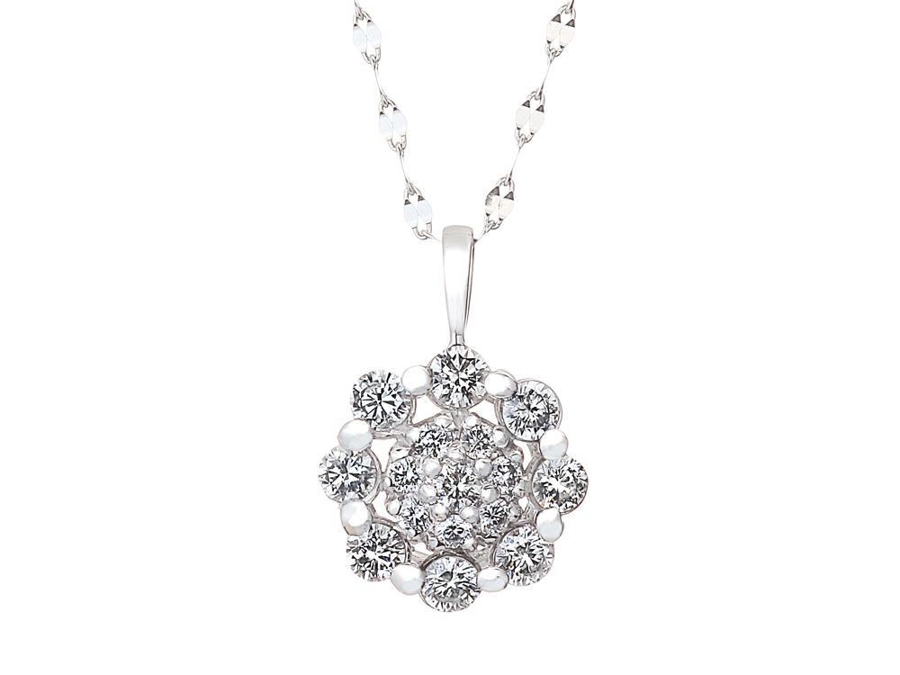 プラチナ ダイヤモンド ネックレス 最長70センチまで調整可能（D 0.65ct）