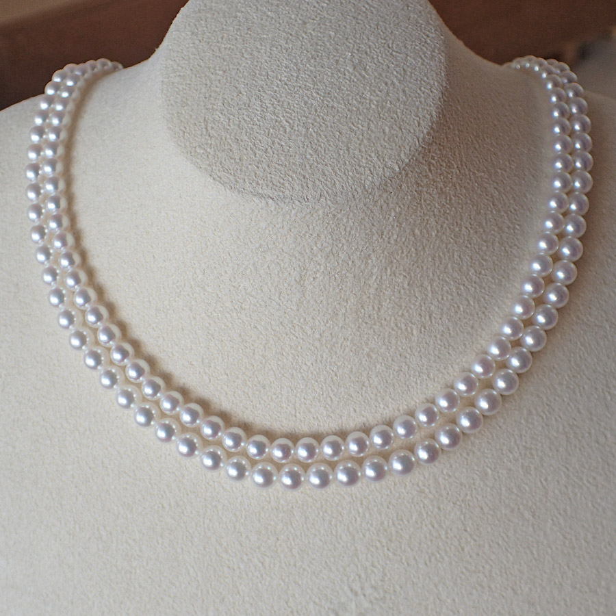オーロラ彩凛珠 無調色 アコヤ真珠・ベビーパール・ネックレス(ロングタイプも選択可能)(5-5.5ミリ・最上級)9枚目