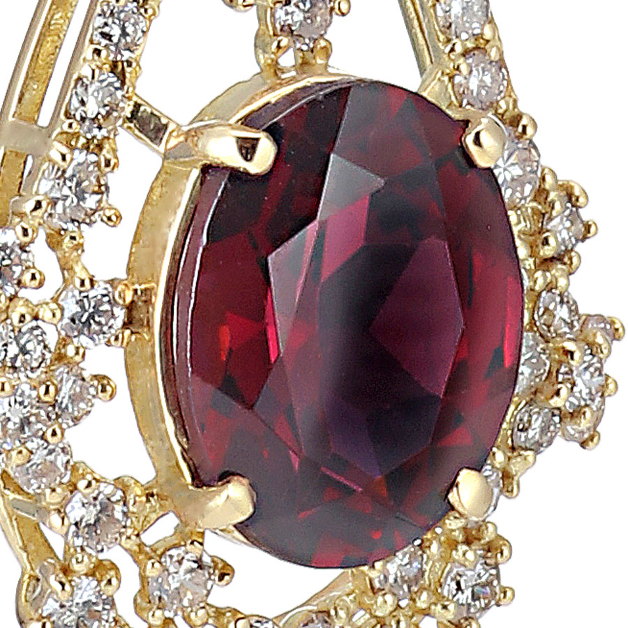 K18 ロードナイト・ガーネット ダイヤモンド ネックレス (ラージサイズ）（RG 3.16ct D 0.68ct・美しいパープルがかった濃い「赤」）5枚目