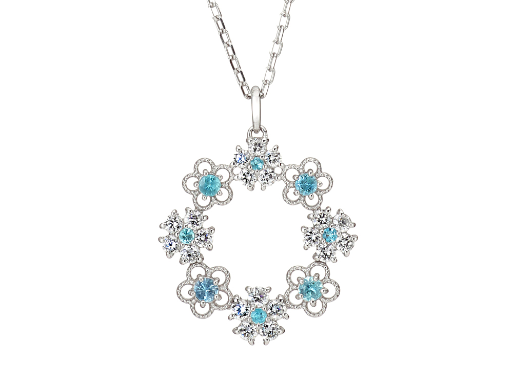 プラチナ パライバトルマリン ダイヤモンド ネックレス（PA0.18ct D0.35ct）