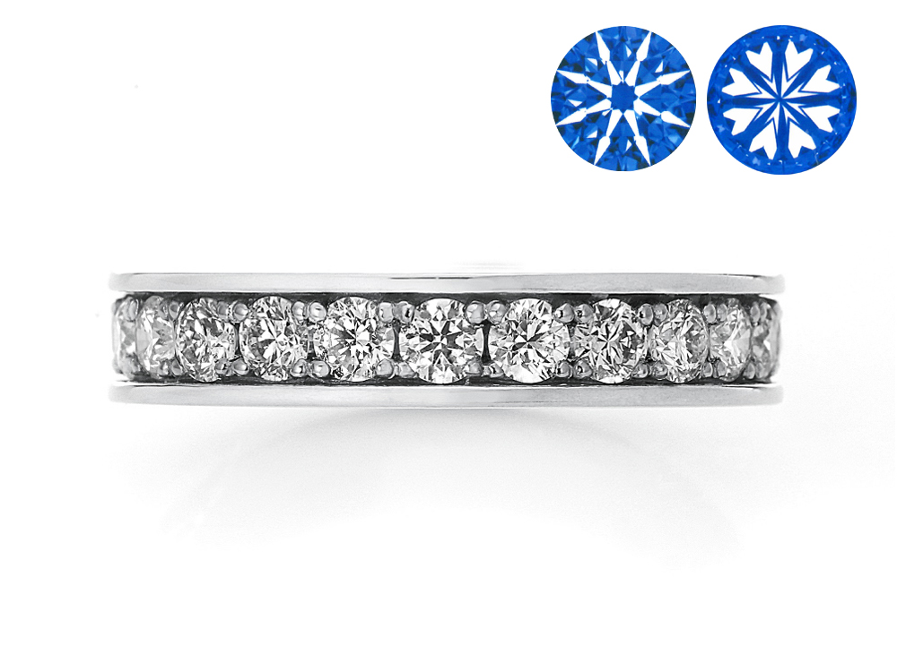 プラチナ ダイヤモンド エタニティリング H&C（合計1.0ct・ハート＆キューピッド）