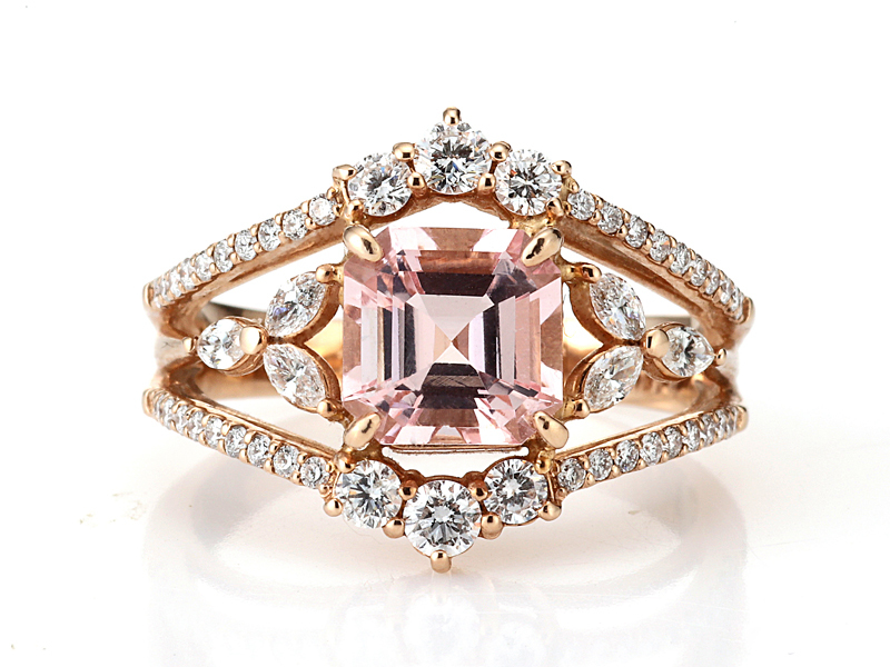 K18PG モルガナイト ダイヤモンド リング 4月の誕生石フェア 通常価格398,000円より10%OFF 令和8年4月30日まで(MO1.70ct D0.64ct)