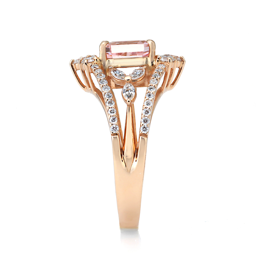 K18PG モルガナイト ダイヤモンド リング 4月の誕生石フェア 通常価格398,000円より10%OFF 令和8年4月30日まで(MO1.70ct D0.64ct)8枚目