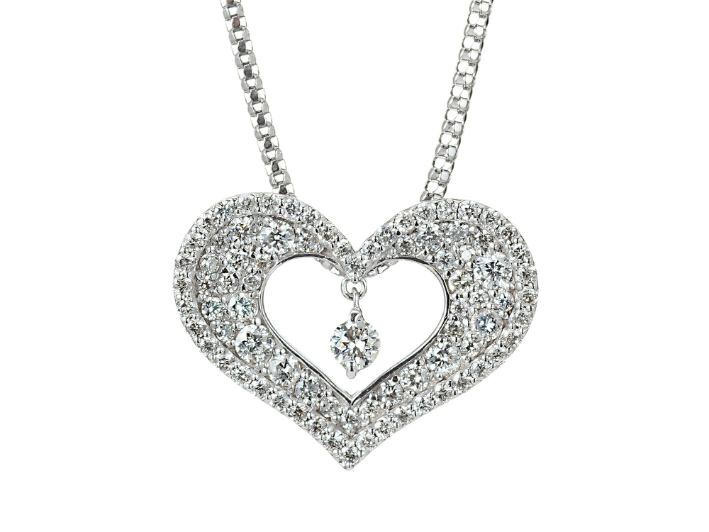 K18WG ダイヤモンド ペンダントネックレス（合計0.76ct）