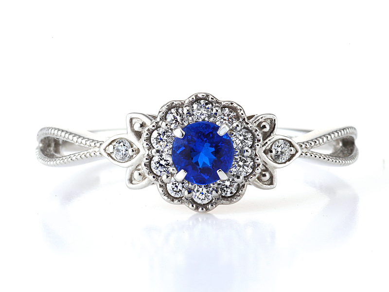 プラチナ アウイナイト ダイヤモンド リング（HA0.16ct D0.11ct）