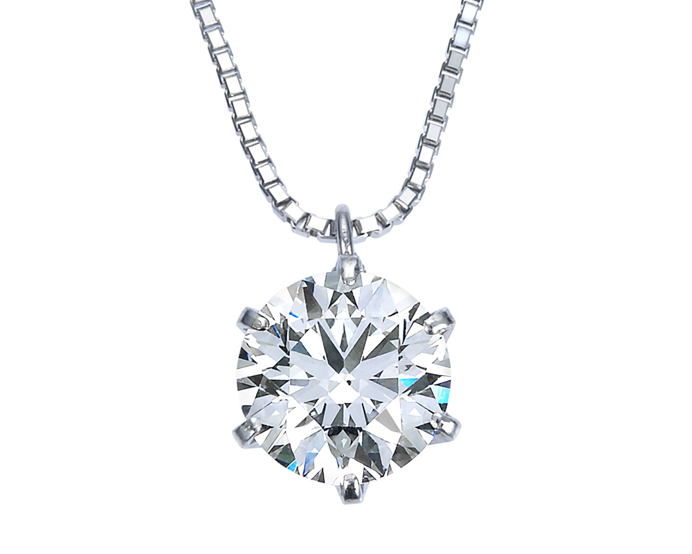 プラチナ製ダイヤモンド ペンダントネックレス(0.550ct 中央宝石研究所・Eカラー VS-2クラス 3EXCELLENT H&C)