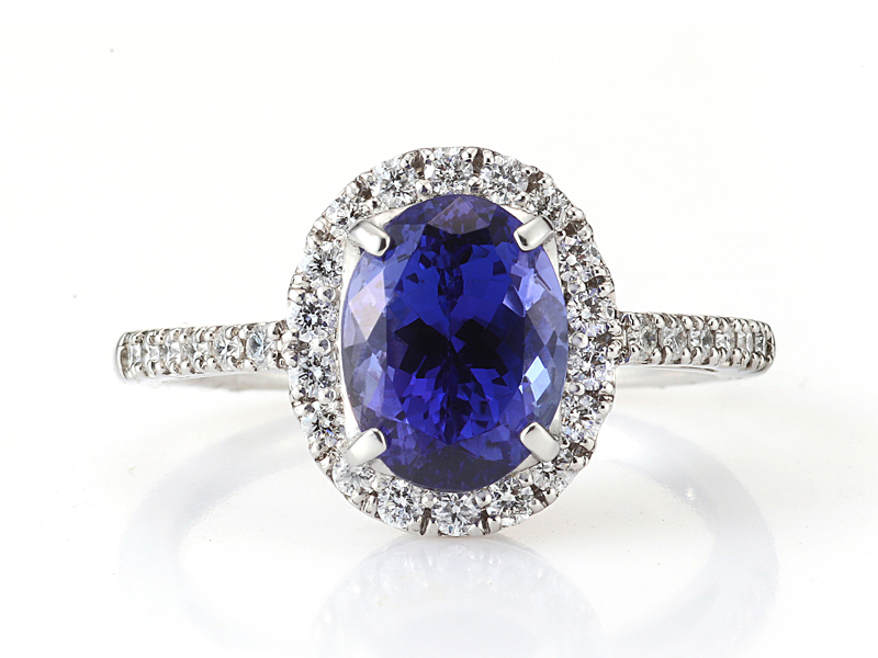 プラチナ タンザナイト ダイヤモンド リング（T 2.26ct D0.33ct）