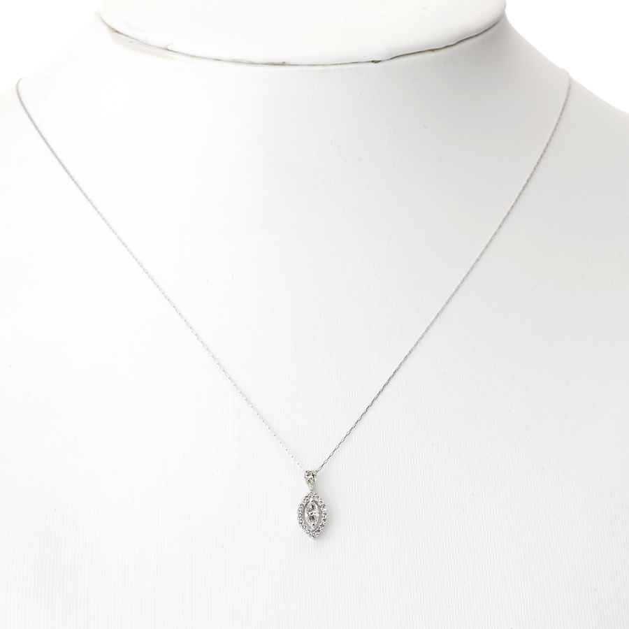 プラチナ ダイヤモンド ネックレス(合計0.3ct)10枚目