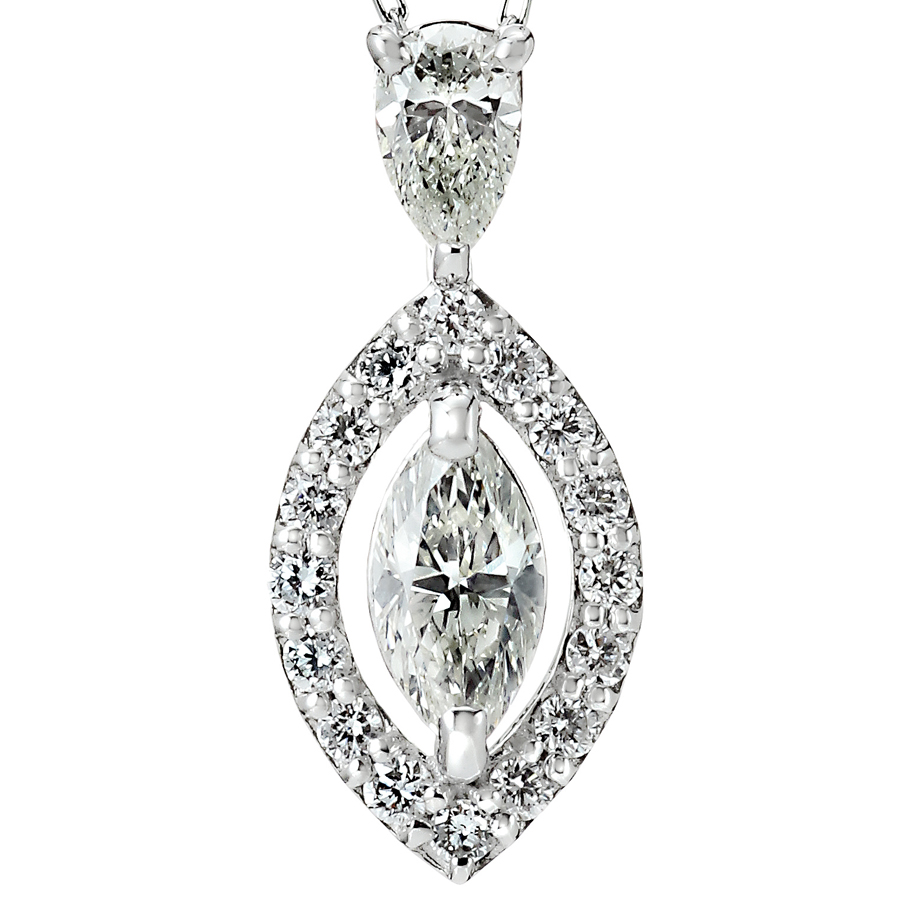 プラチナ ダイヤモンド ネックレス(合計0.3ct)2枚目