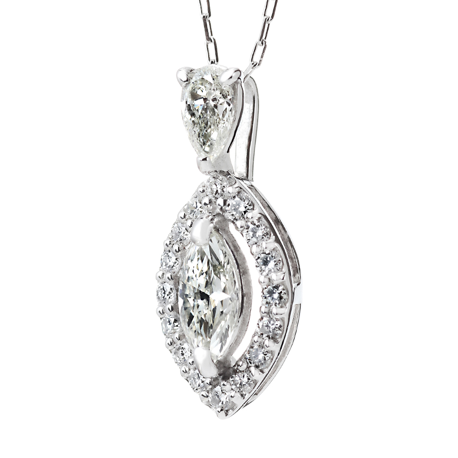 プラチナ ダイヤモンド ネックレス(合計0.3ct)3枚目