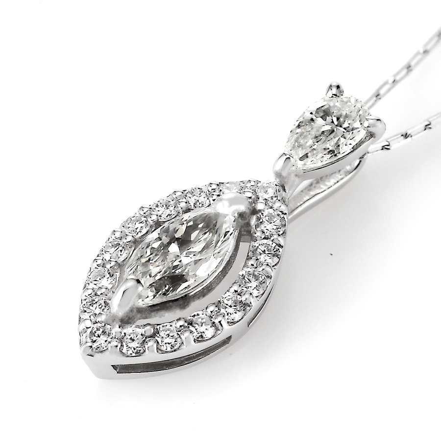 プラチナ ダイヤモンド ネックレス(合計0.3ct)5枚目