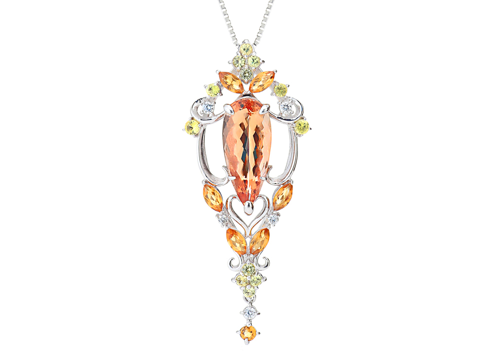プラチナ インペリアルトパーズ ネックレス（IT2.78ct D0.06ct・最上級 ピンキッシュ シェリーカラー）