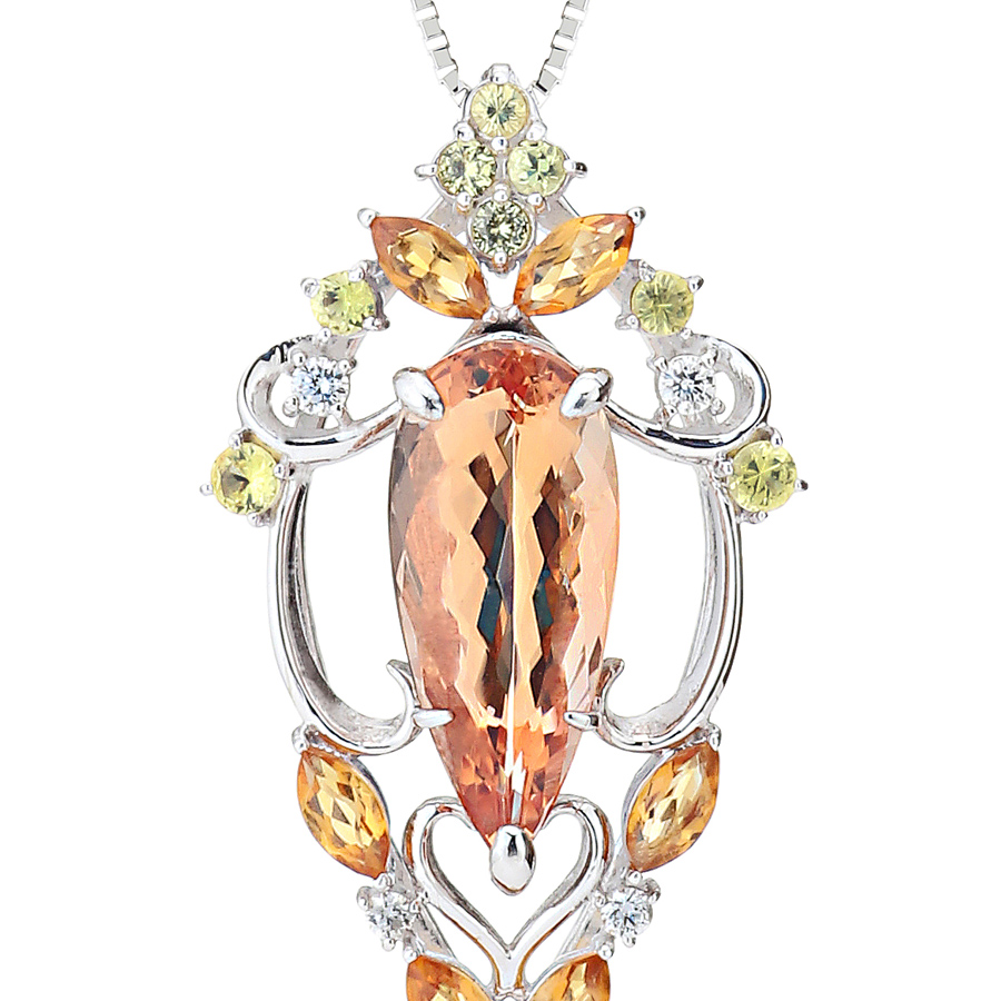 プラチナ インペリアルトパーズ ネックレス(IT2.78ct D0.06ct・最上級 ピンキッシュ シェリーカラー)3枚目