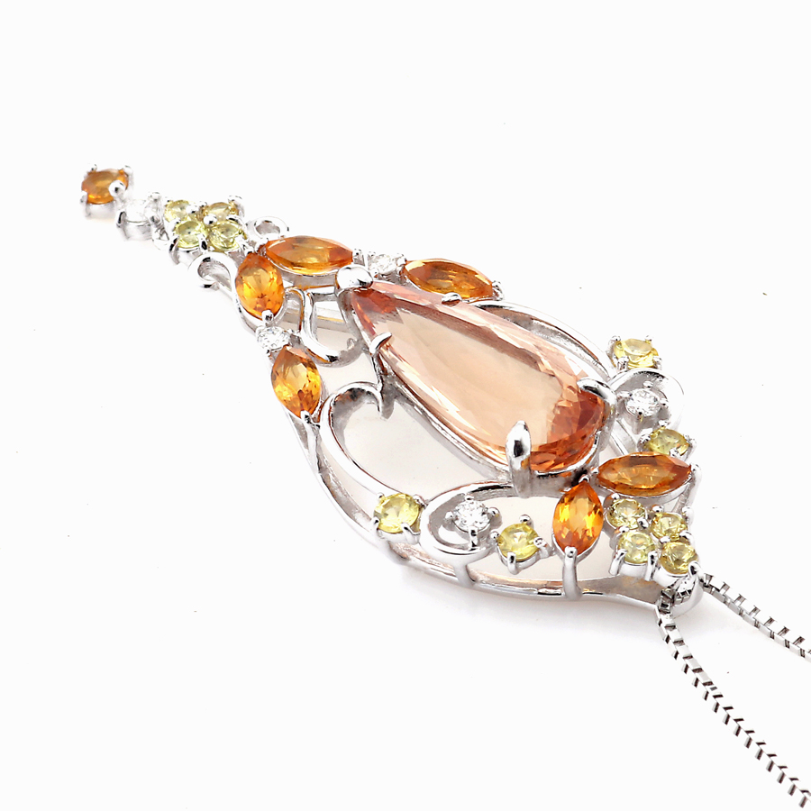プラチナ インペリアルトパーズ ネックレス(IT2.78ct D0.06ct・最上級 ピンキッシュ シェリーカラー)5枚目