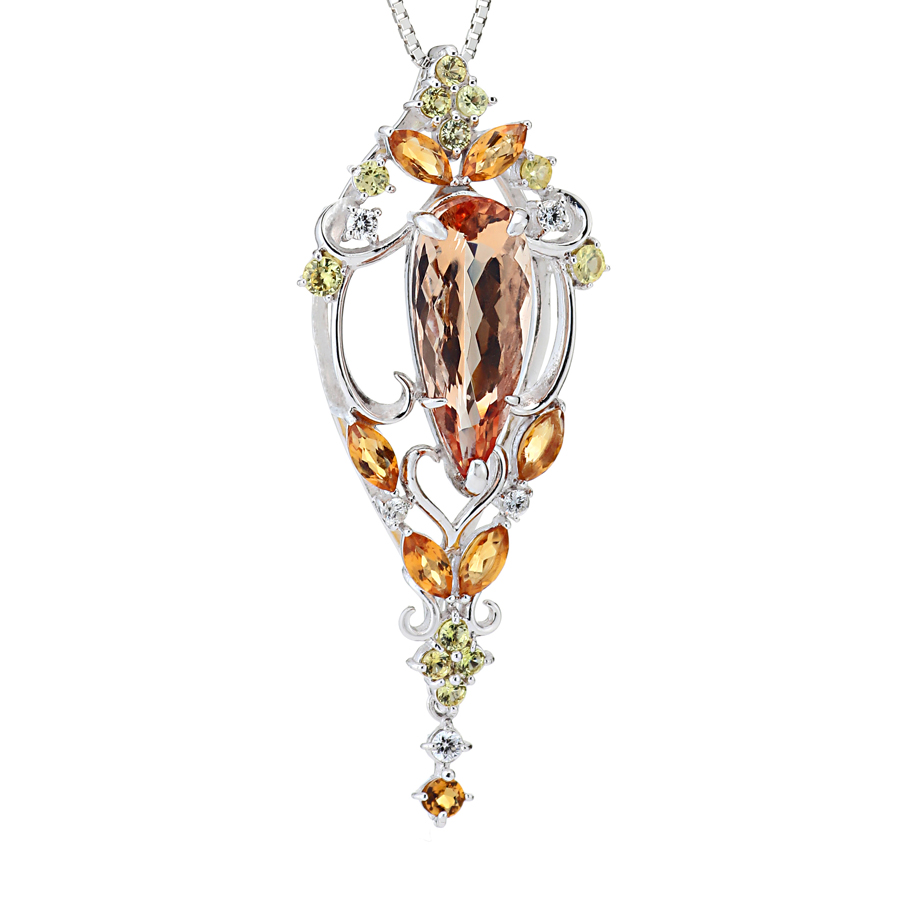 プラチナ インペリアルトパーズ ネックレス(IT2.78ct D0.06ct・最上級 ピンキッシュ シェリーカラー)6枚目