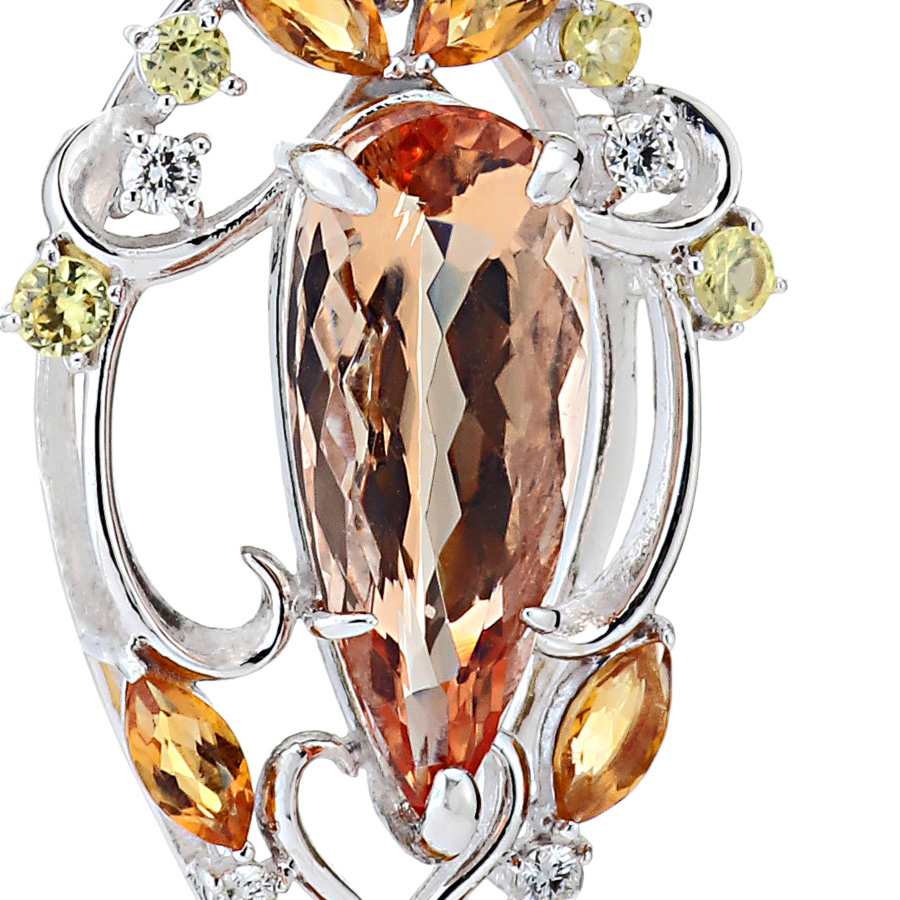 プラチナ インペリアルトパーズ ネックレス(IT2.78ct D0.06ct・最上級 ピンキッシュ シェリーカラー)7枚目