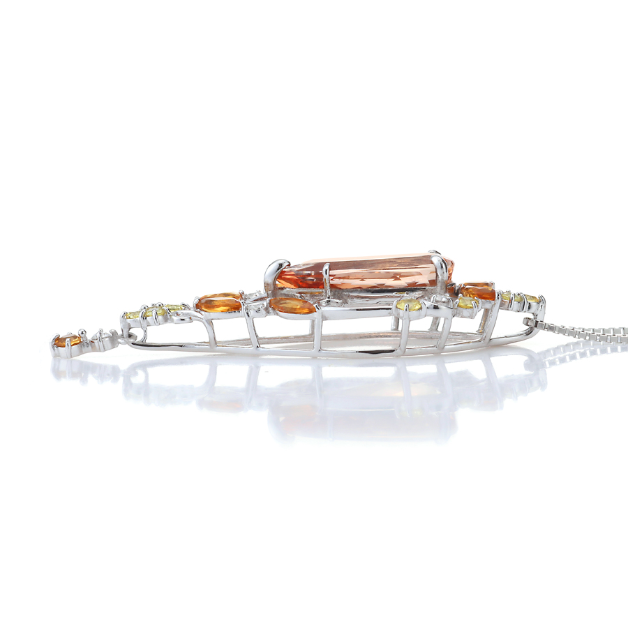 プラチナ インペリアルトパーズ ネックレス(IT2.78ct D0.06ct・最上級 ピンキッシュ シェリーカラー)8枚目