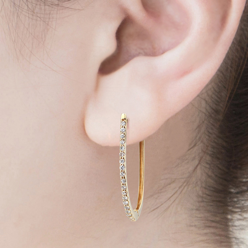 K18YG ダイヤモンド フープピアス 2PE5284（合計0.4ct）10枚目
