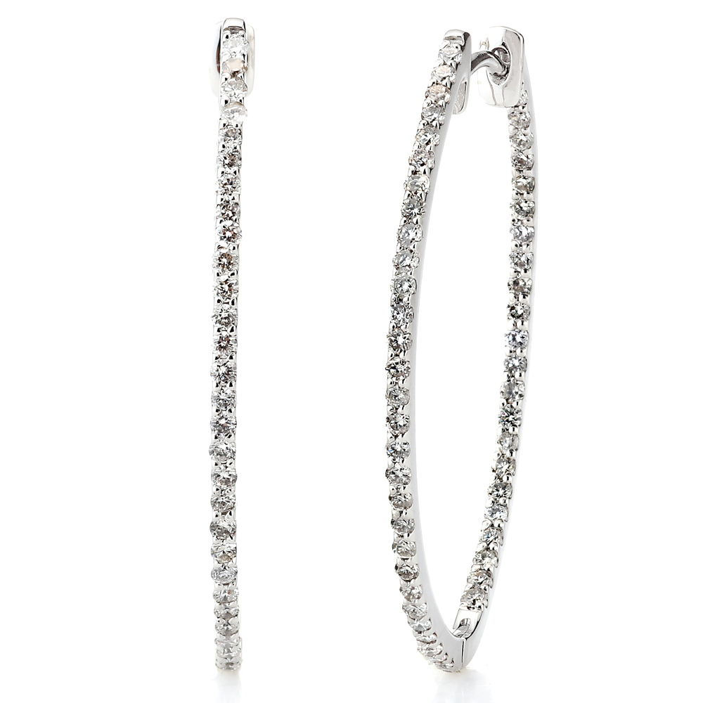 プラチナ製 ダイヤモンド フープピアス(合計1.0ct)2枚目