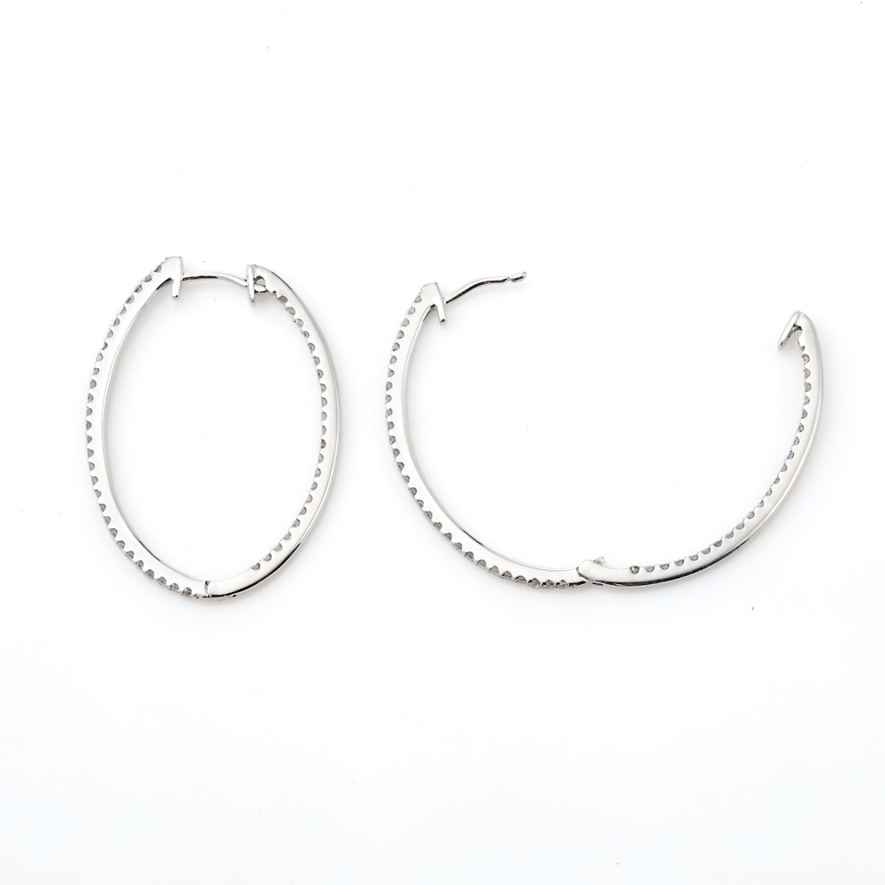 プラチナ製 ダイヤモンド フープピアス(合計1.0ct)6枚目
