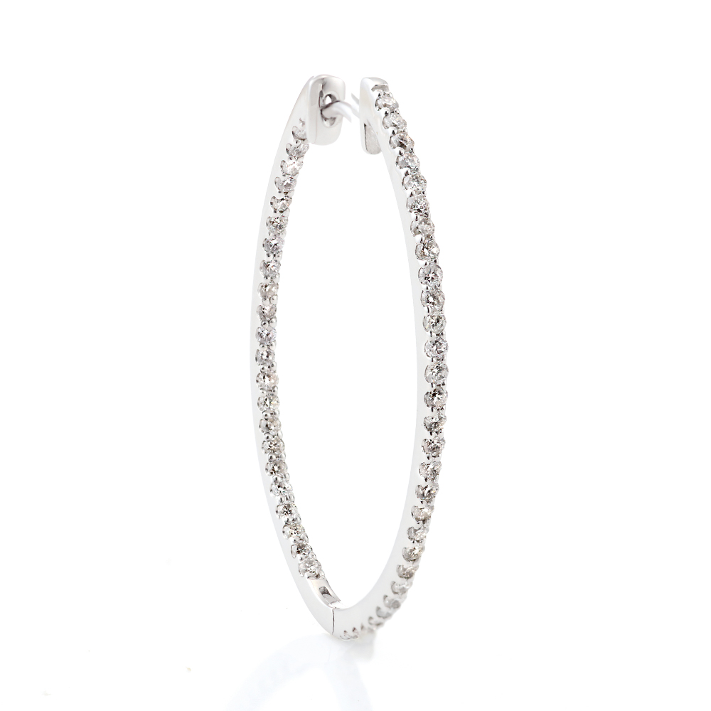 プラチナ製 ダイヤモンド フープピアス(合計1.0ct)7枚目
