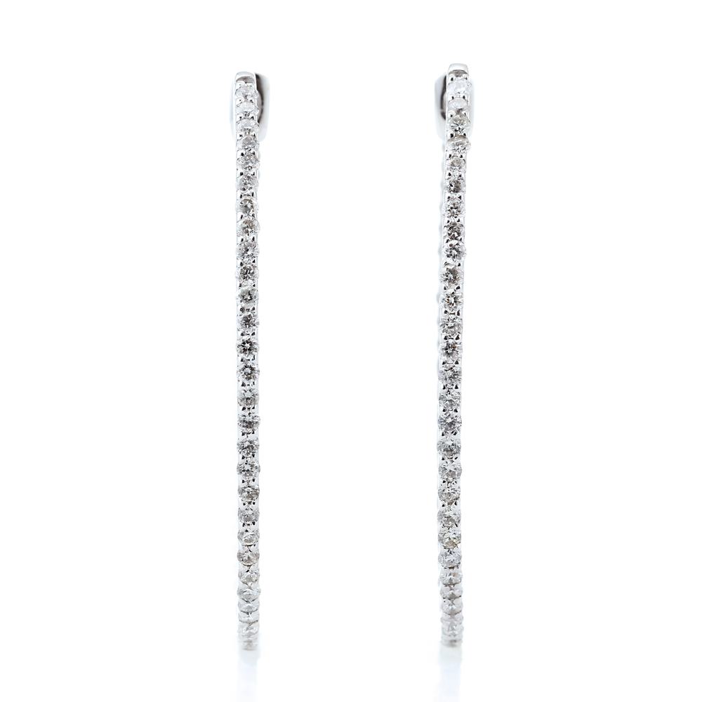 プラチナ製 ダイヤモンド フープピアス(合計1.0ct)8枚目