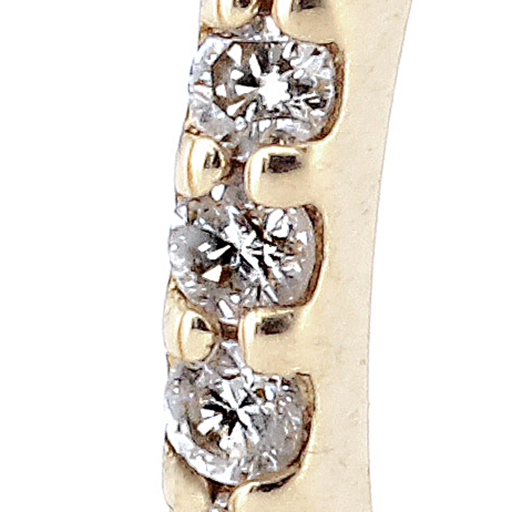 K18YG ダイヤモンド フープピアス バネ式開閉タイプ 2PE9605(合計0.1ct)4枚目