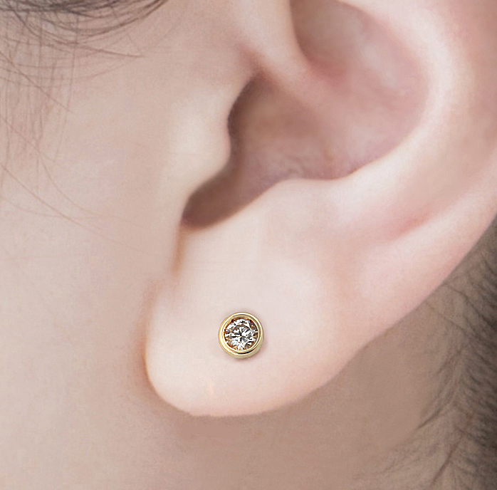 K18YG ダイヤモンド ピアス（合計0.1ct・Hカラー前後　無色系）10枚目