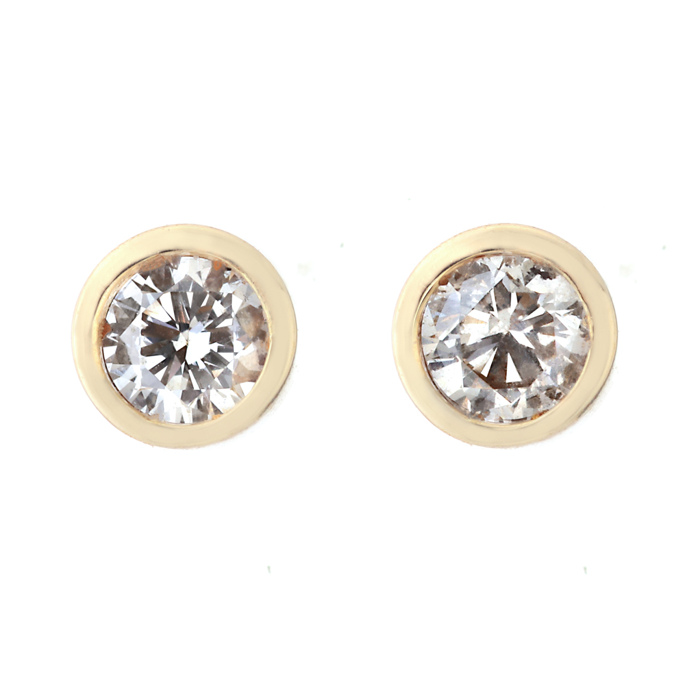 K18YG ダイヤモンド ピアス（合計0.1ct・Hカラー前後　無色系）2枚目
