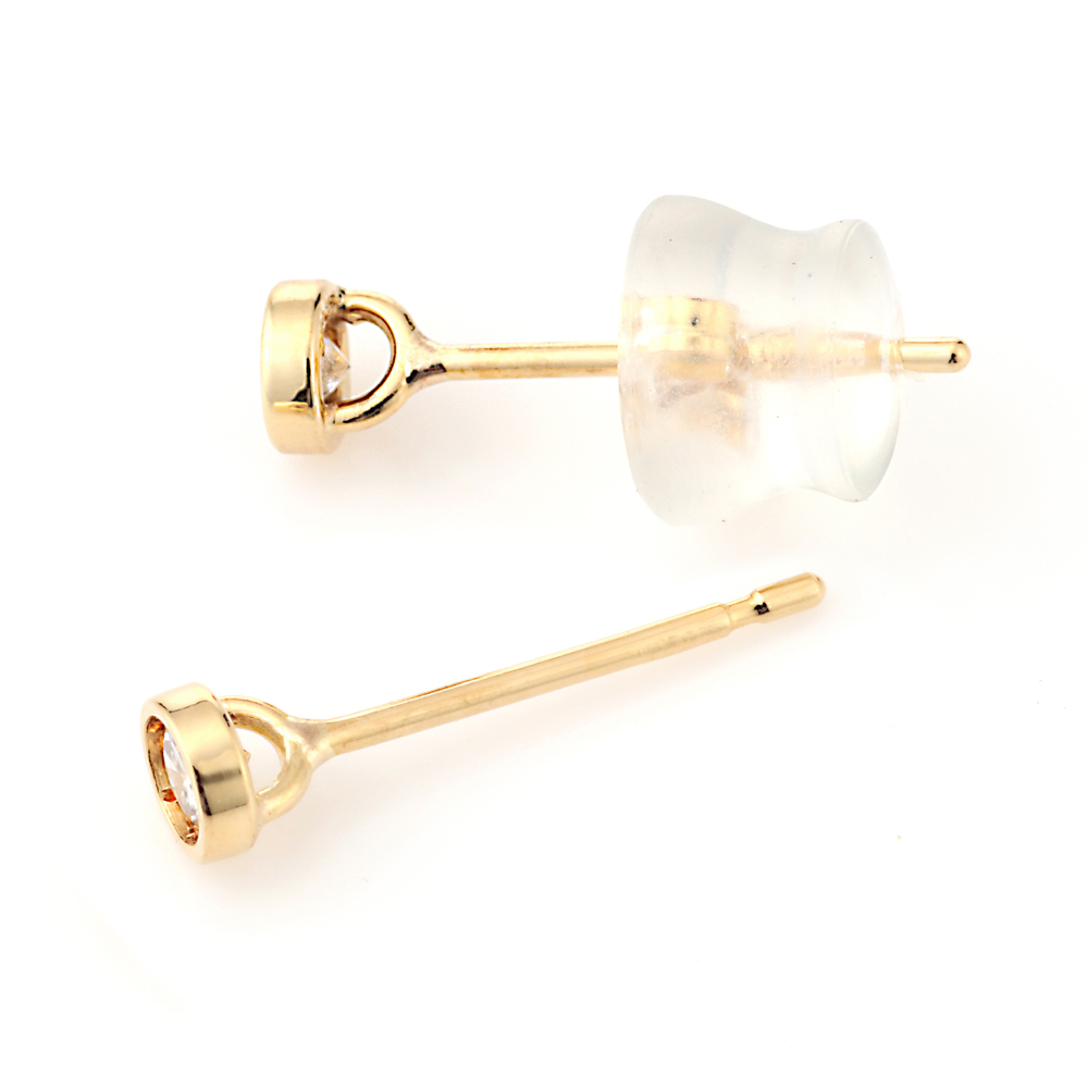 K18YG ダイヤモンド ピアス（合計0.1ct・Hカラー前後　無色系）6枚目