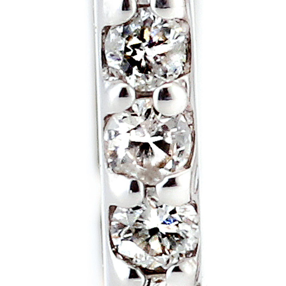 プラチナ ダイヤモンド フープピアス バネ式開閉タイプ 2PE9605(合計0.1ct)3枚目